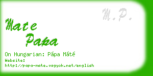 mate papa business card